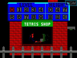 Menu screen of the game FA Tetris on Sega Master System