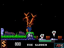 In-game screen of the game Addams Family, The on Sega Master System