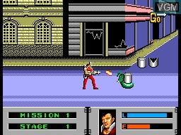 In-game screen of the game Alien Storm on Sega Master System