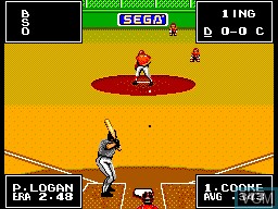 In-game screen of the game American Baseball on Sega Master System