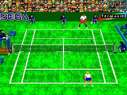 In-game screen of the game Andre Agassi Tennis on Sega Master System