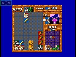 In-game screen of the game Baku Baku on Sega Master System