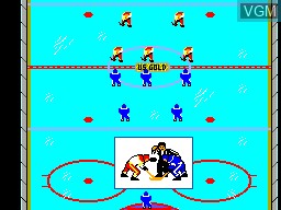 In-game screen of the game Championship Hockey on Sega Master System