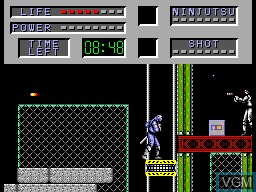 In-game screen of the game Cyber Shinobi, The on Sega Master System