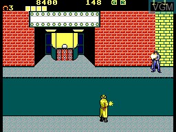 In-game screen of the game Dick Tracy on Sega Master System