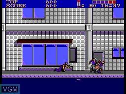 In-game screen of the game E-SWAT - City Under Siege on Sega Master System