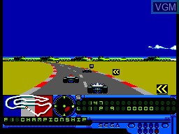 In-game screen of the game F1 on Sega Master System