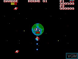 In-game screen of the game Galactic Protector on Sega Master System