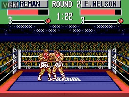 In-game screen of the game George Foreman's KO Boxing on Sega Master System