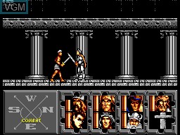 In-game screen of the game Heroes of the Lance on Sega Master System