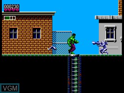 In-game screen of the game Incredible Hulk, The on Sega Master System