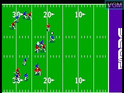 In-game screen of the game Joe Montana Football on Sega Master System