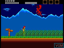 In-game screen of the game Lord of the Sword on Sega Master System