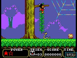 In-game screen of the game Land of Illusion Starring Mickey Mouse on Sega Master System
