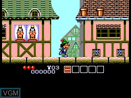In-game screen of the game Legend of Illusion Starring Mickey Mouse on Sega Master System