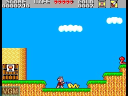 In-game screen of the game Monica no Castelo do Dragao on Sega Master System