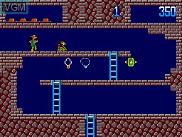In-game screen of the game Montezuma's Revenge - Featuring Panama Joe on Sega Master System
