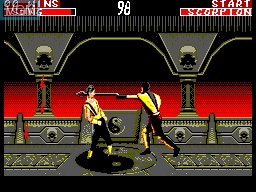 In-game screen of the game Mortal Kombat II on Sega Master System