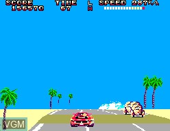 In-game screen of the game OutRun 3-D on Sega Master System