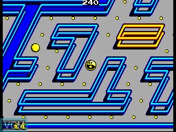 In-game screen of the game Pac-Mania on Sega Master System
