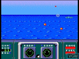 In-game screen of the game Poseidon Wars 3-D on Sega Master System