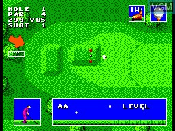 In-game screen of the game Sega World Tournament Golf on Sega Master System