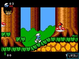 In-game screen of the game Smurfs, The on Sega Master System