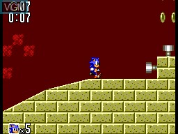 In-game screen of the game Sonic the Hedgehog 2 on Sega Master System