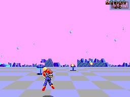 In-game screen of the game Space Harrier 3-D on Sega Master System