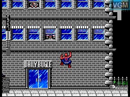 In-game screen of the game Spider-Man vs The Kingpin on Sega Master System