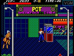 In-game screen of the game Streets of Rage on Sega Master System
