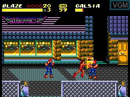 In-game screen of the game Streets of Rage II on Sega Master System