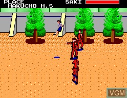 In-game screen of the game Sukeban Deka II - Shoujo Tekkamen Densetsu on Sega Master System