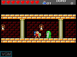 In-game screen of the game Turma da Monica em O Resgate on Sega Master System