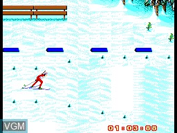 In-game screen of the game Winter Olympics - Lillehammer '94 on Sega Master System