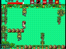 In-game screen of the game Aztec Adventure on Sega Master System