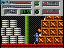 In-game screen of the game Cyber Shinobi, The on Sega Master System