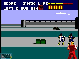 In-game screen of the game Dynamite Duke on Sega Master System