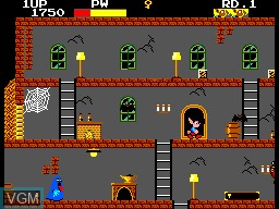 In-game screen of the game Ghost House on Sega Master System