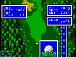 In-game screen of the game Golfamania on Sega Master System