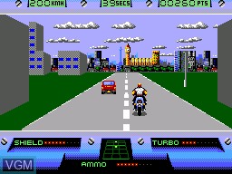 In-game screen of the game OutRun Europa on Sega Master System