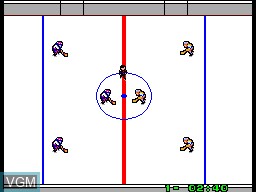In-game screen of the game Great Ice Hockey on Sega Master System