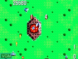 In-game screen of the game Power Strike on Sega Master System