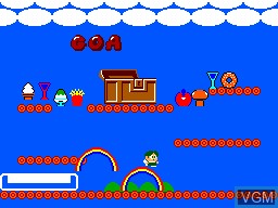 In-game screen of the game Rainbow Islands - Story of the Bubble Bobble 2 on Sega Master System