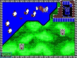 In-game screen of the game Rampart on Sega Master System