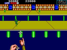 In-game screen of the game Shinobi on Sega Master System