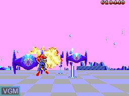In-game screen of the game Space Harrier 3-D on Sega Master System