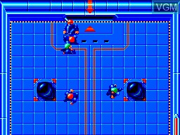 In-game screen of the game Speedball on Sega Master System