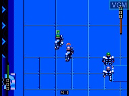 In-game screen of the game Speedball 2 on Sega Master System