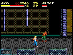 In-game screen of the game Streets of Rage II on Sega Master System